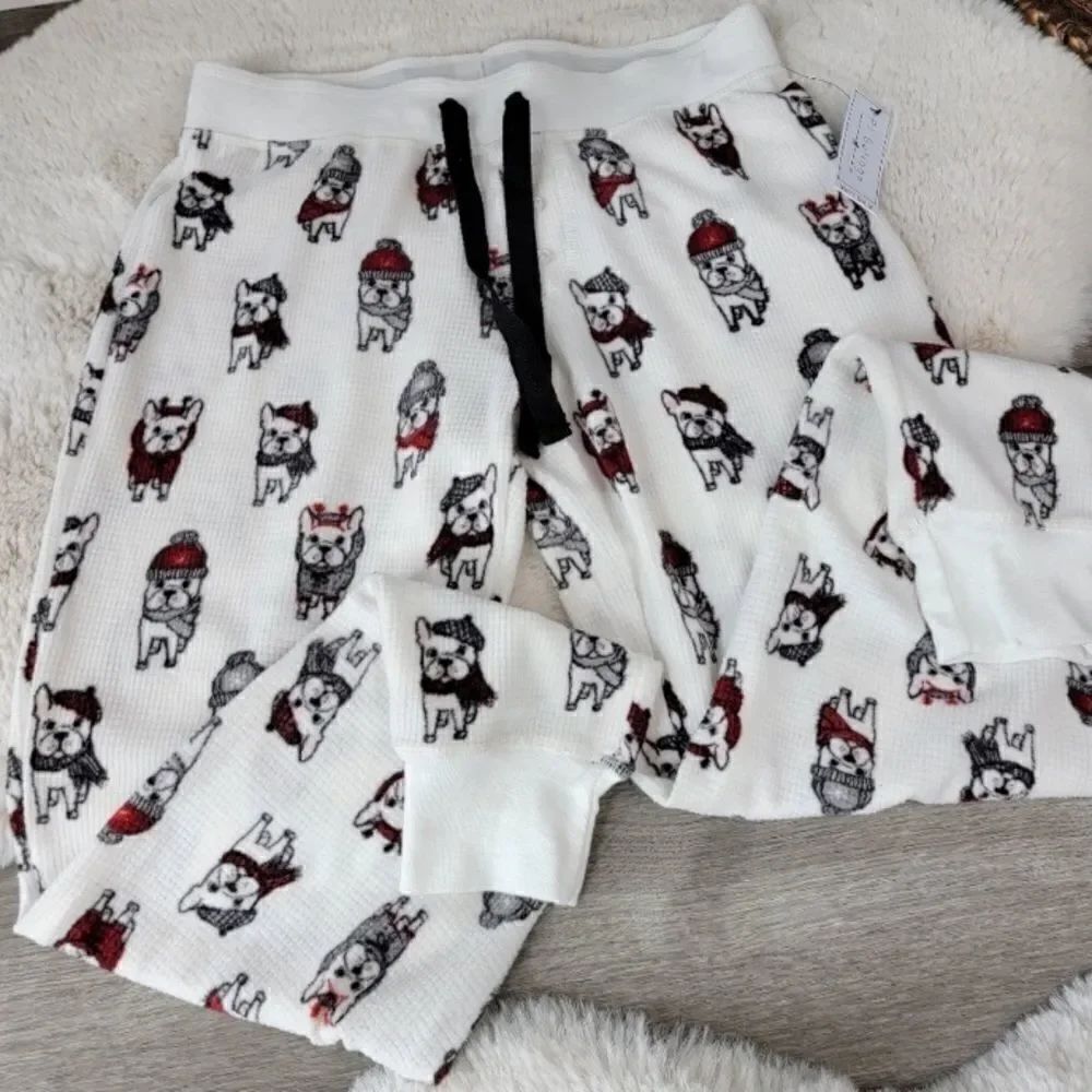 🌸HP🌸 PJ Salvage Holiday French Bulldog Lounge Joggers/Pants!